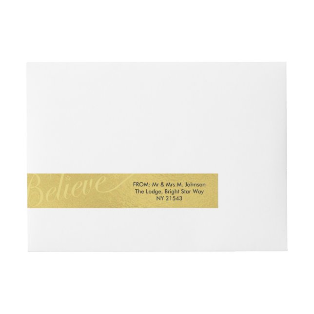 Believe - Return Wraparound Address Label (Front)