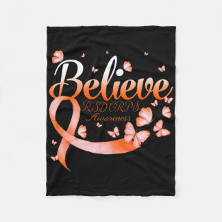 Believe Rsd Crps Awareness Butterfly Fleece Blanket