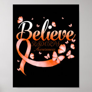 Believe Rsd Crps Awareness Butterfly  Poster