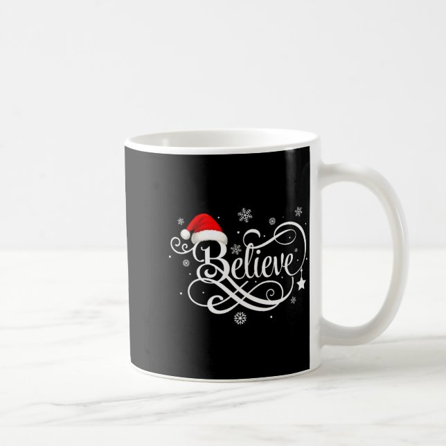 Believe Santa Claus Believe Christmas Matching Paj Coffee Mug (Right)