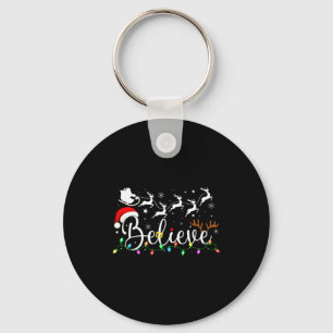 Believe Santa Claus Believe Christmas Matching Paj Key Ring