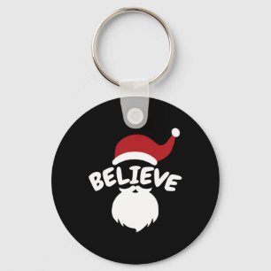 Believe Santa Cute Christmas Key Ring