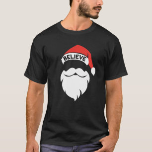 Believe Santa Hat Christmas Squad Family Group Mat T-Shirt