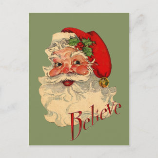 Believe Santa Holiday Postcard