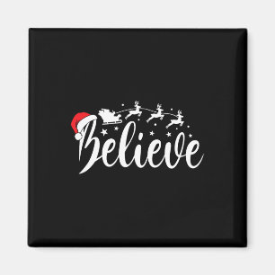 Believe Santa Xmas Pajama Fun Christmas Vibes Men  Magnet