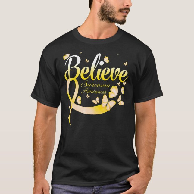 Believe Sarcoma Awareness Butterfly T-Shirt (Front)