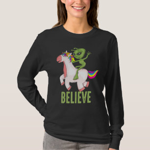 Believe Science Fiction Outer Space Alien Ufo T-Shirt
