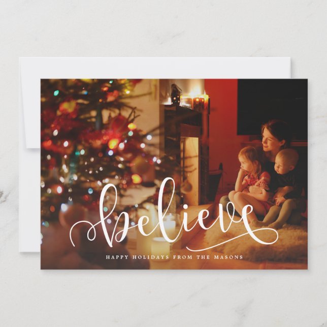 Believe Script Holiday Photo (Front)