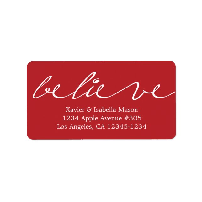 Believe Script Label (Front)