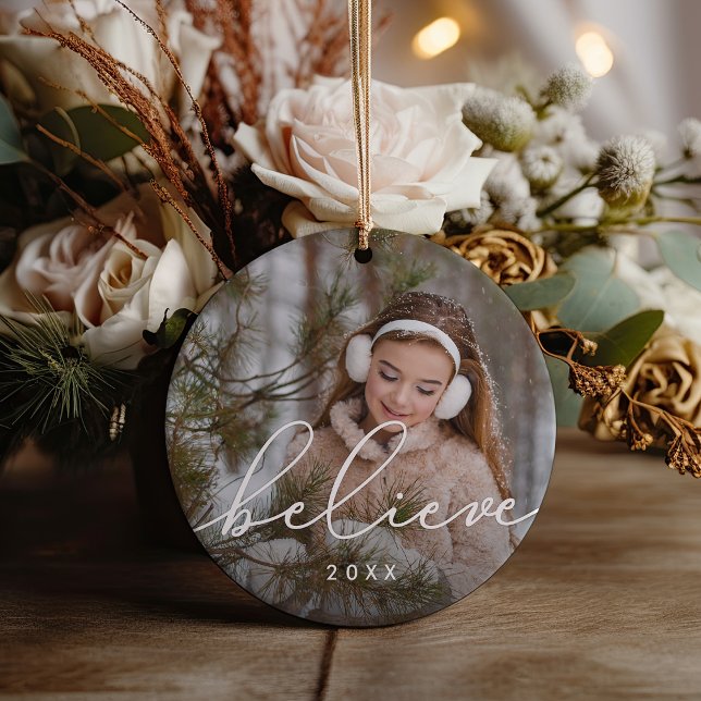 Believe Script | Photo Ceramic Tree Decoration (Creator Uploaded)