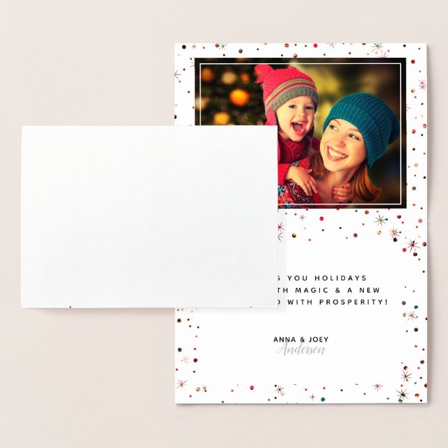 BELIEVE Script + Photo Colour-Matching Snow + Star Foil Card (Display)