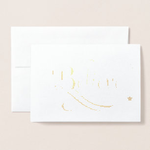 Believe Silver Gold Christmas Holiday Foil Card