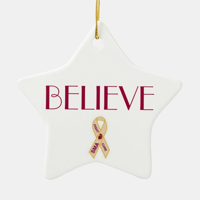 BELIEVE SMA AWARENESS RIBBON ORNAMENT (Front)