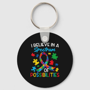 Believe spectrum possibilities autism awareness key ring