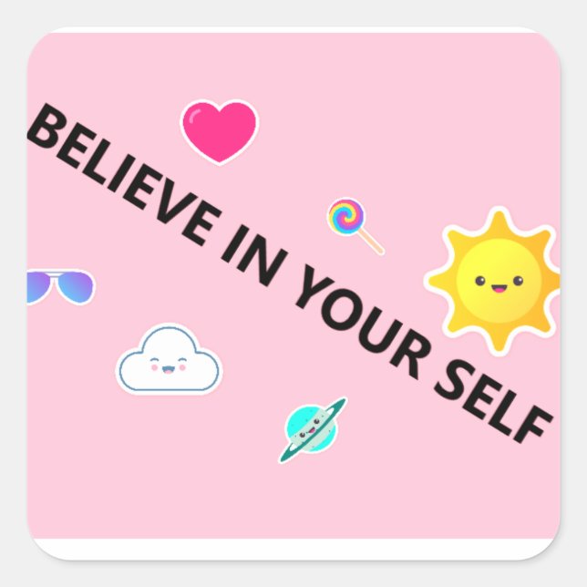 believe square sticker (Front)