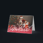 Believe Star Calligraphy Religious Christmas Photo Holiday Card<br><div class="desc">Designed by fat*fa*tin. Easy to customize with your own text,  photo or image. For custom requests,  please contact fat*fa*tin directly. Custom charges apply.

www.zazzle.com/fat_fa_tin
www.zazzle.com/color_therapy
www.zazzle.com/fatfatin_blue_knot
www.zazzle.com/fatfatin_red_knot
www.zazzle.com/fatfatin_mini_me
www.zazzle.com/fatfatin_box
www.zazzle.com/fatfatin_design
www.zazzle.com/fatfatin_ink</div>