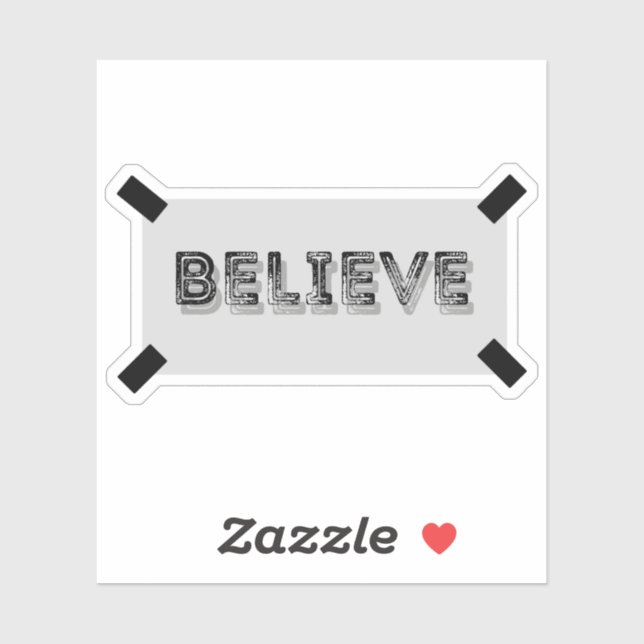 Believe Sticker, Ripped Inspirational Lasso (Sheet)