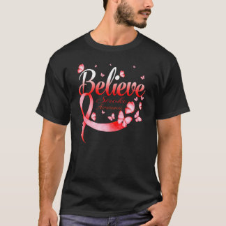 Believe Stroke Awareness Butterfly T-Shirt