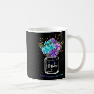 Believe Suicide Prevention Awareness Flower Ribbon Coffee Mug