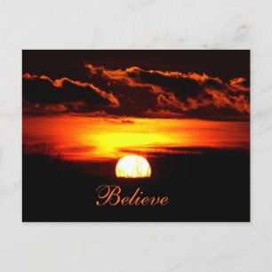 Believe sunrise postcard