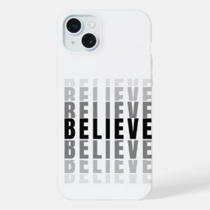 BELIEVE Text Effect Design iPhone 15 Plus Case