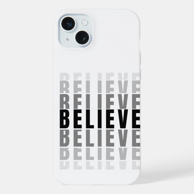 BELIEVE Text Effect Design  iPhone Case (Back)