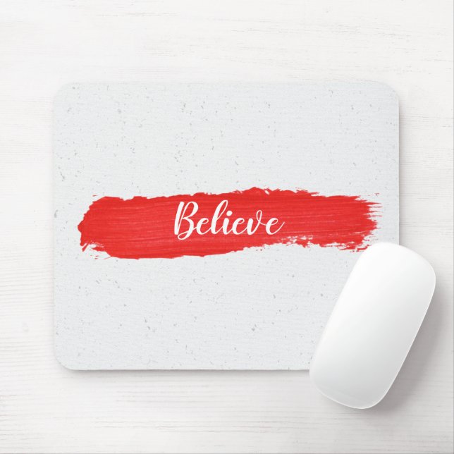 BELIEVE Text On Red Paint  Mouse Pad (With Mouse)