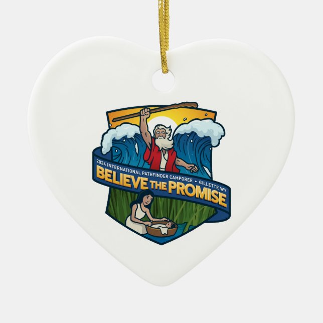 Believe the Promise Heart Ceramic Ornament (Front)