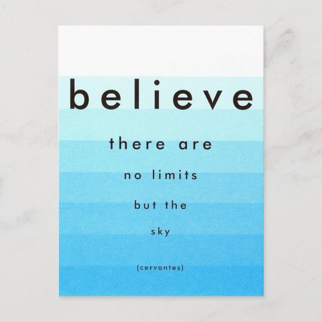 Believe There Are No Limits Postcard (Front)