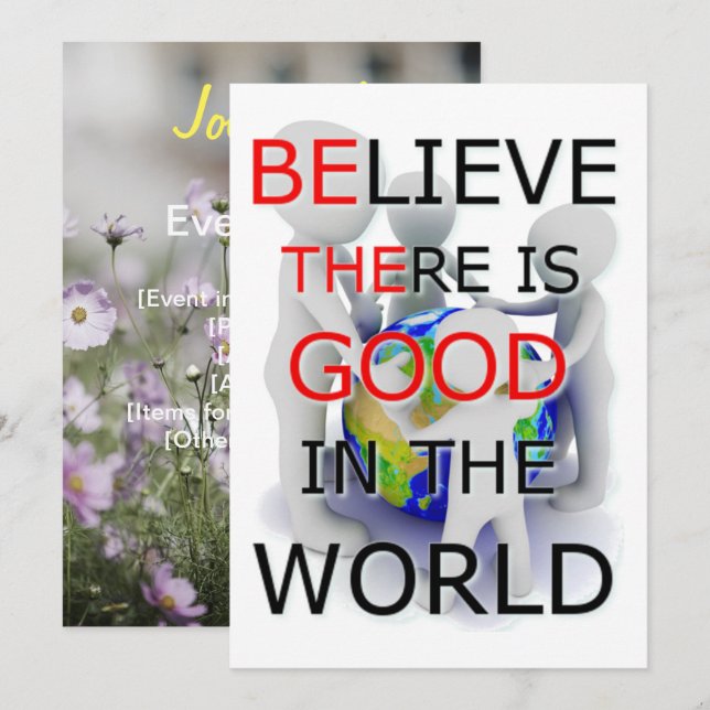 Believe there is good in the World card (Front/Back)
