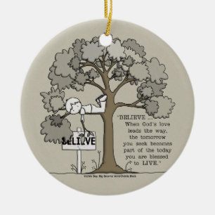 BELIEVE to LIVE Ceramic Tree Decoration