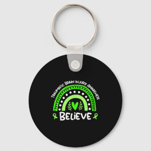 Believe traumatic brain injury awareness month key ring
