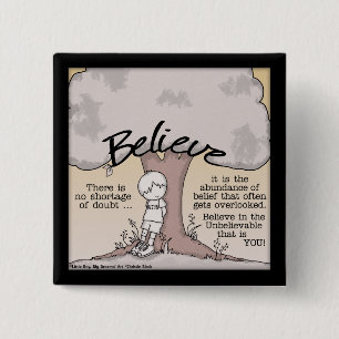 Believe Tree 15 Cm Square Badge