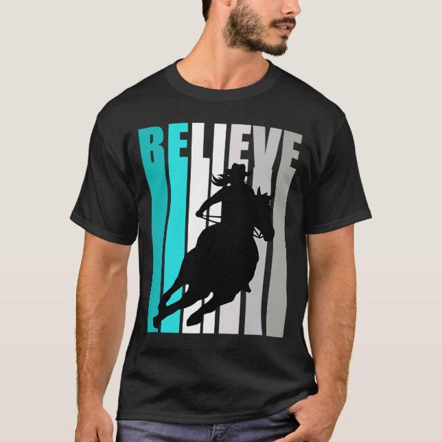 Believe Turquoise Cowgirl Southern Girls Western H T-Shirt (Front)