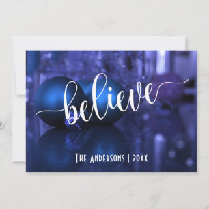 Believe Typography w/ Blue & Purple Ornaments