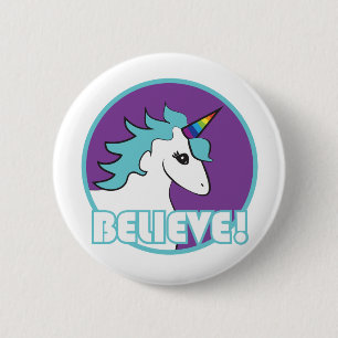 Believe! Unicorn 6 Cm Round Badge