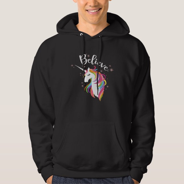Believe Unicorn Rainbow is  for Legendary Creature Hoodie (Front)