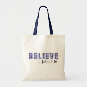 Believe With Cross Tote Bag