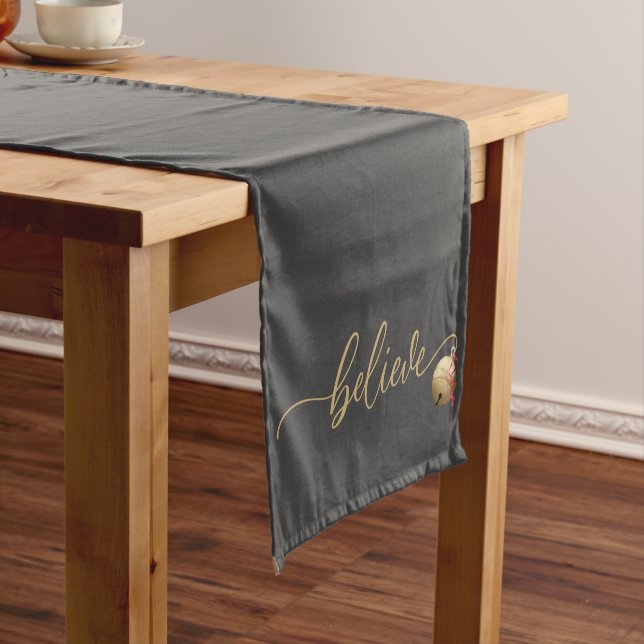 BELIEVE with Jingle Bell, Christmas Medium Table Runner (In Situ)