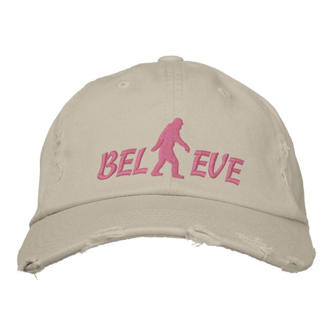 Believe with large bigfoot logo embroidered hat (Front)