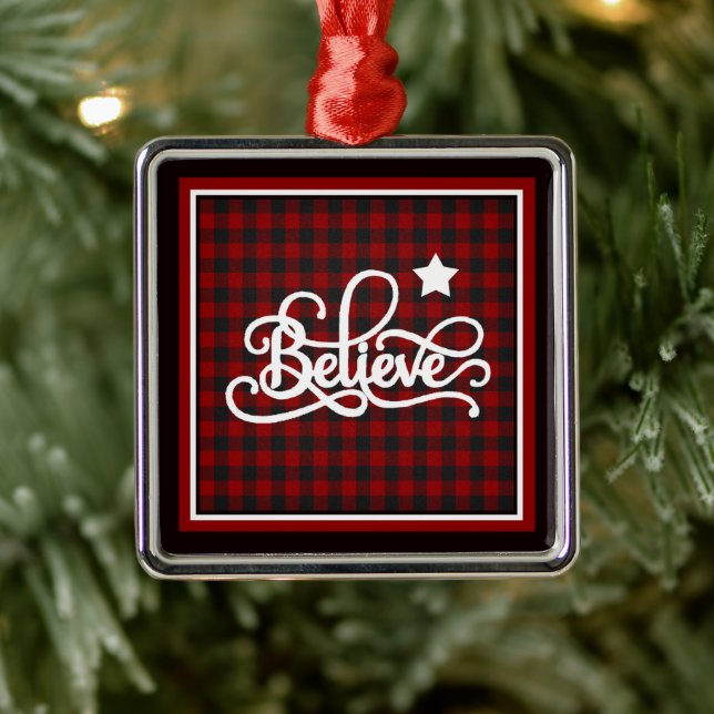 Believe with star metal ornament (Tree)