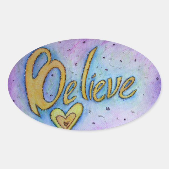 Believe Word Art Inspirational Sticker Decals (Front)