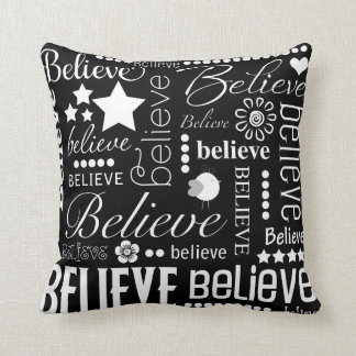 Believe Word Art Text Design Cushion
