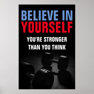 Believe Yourself Bodybuilding Fitness Motivational Poster
