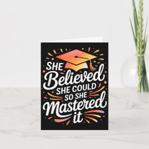 Believed could mastered colourful script card