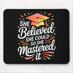 Believed could mastered colourful script mouse pad