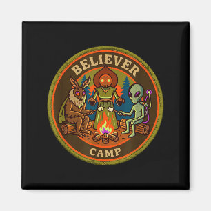 Believer camp mothman alien vintage scout ufo magnet