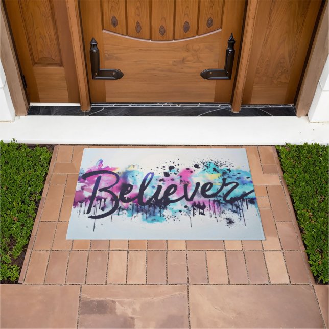 Believer Slogan Graffiti Doormat (Outdoor)