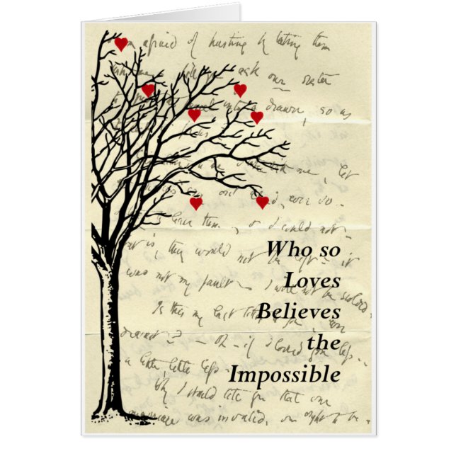 "Believes the Impossible" Heart Tree Love Letter (Front)
