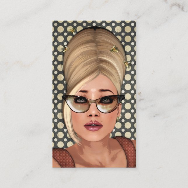 Belinda Beehive Retro Chic Social Profile Cards (Front)